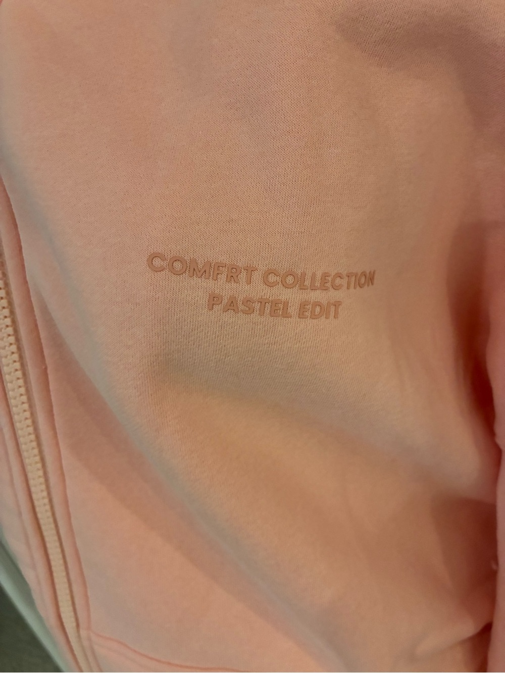 Comfrt Pastel Edit Pink Full Zip Hoodie Size Medium Oversized - Picture 2 of 7